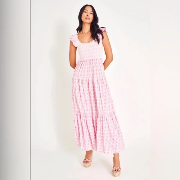 chinese dress ladies Chessie Fragrance Print Cotton Maxi Dress-Women's Designer Luxury Dresses